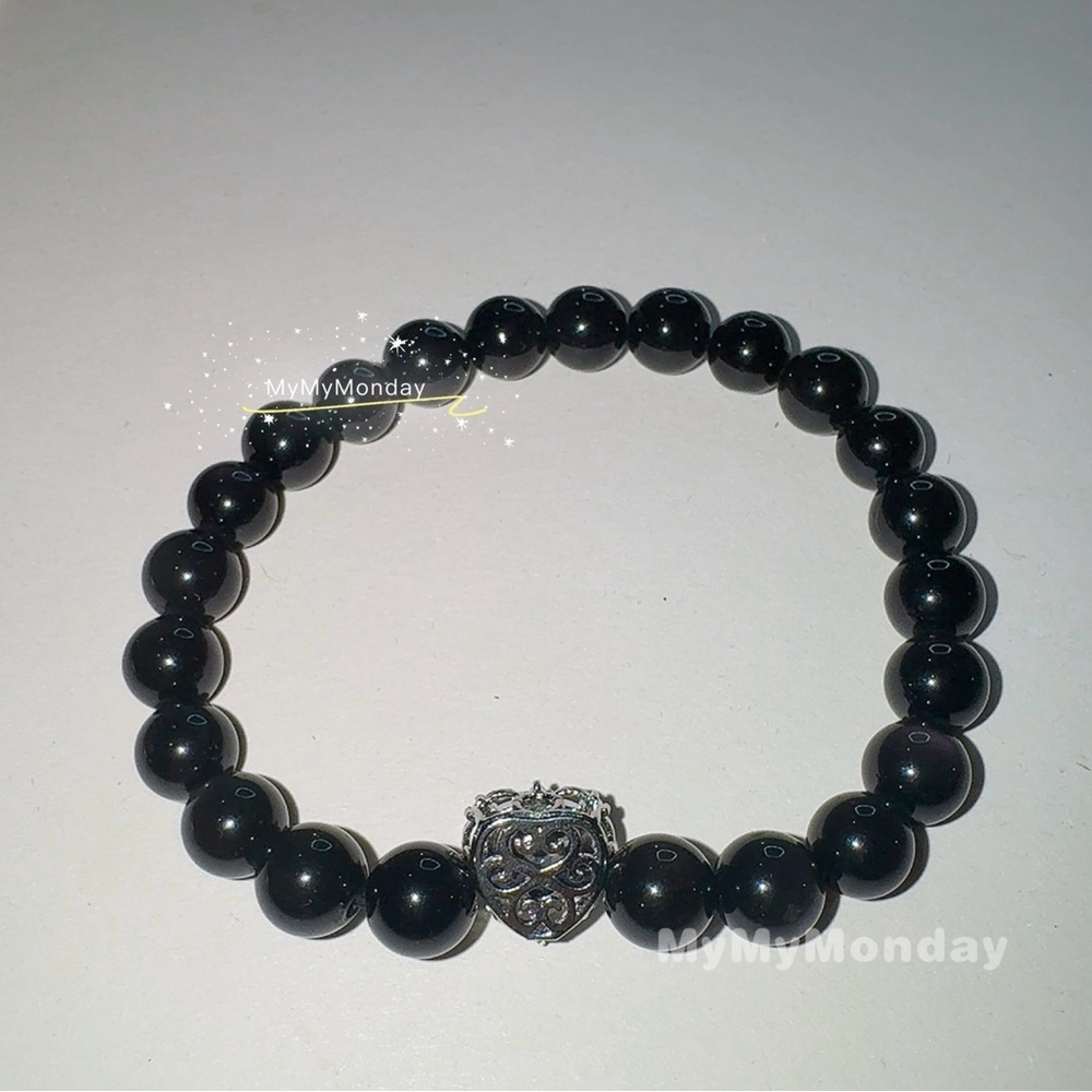 Purple Obsidian Bracelet 8mm - Picture 4 of 5